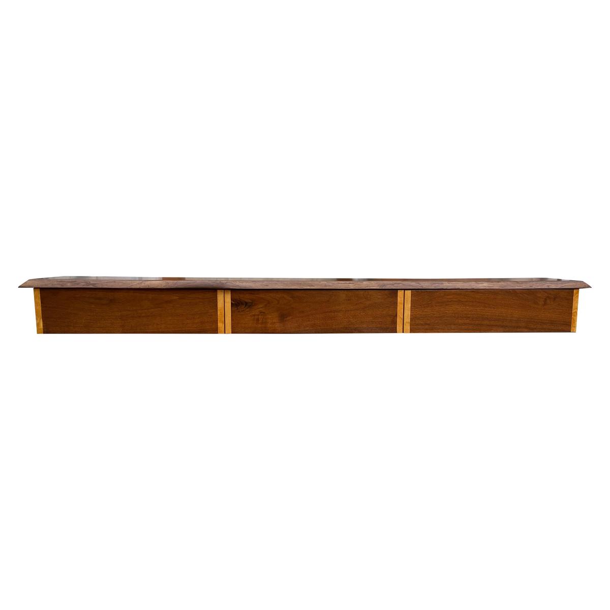 Midcentury Solid Walnut American Studio Craft Wall Shelf Bed Style of Nakashima